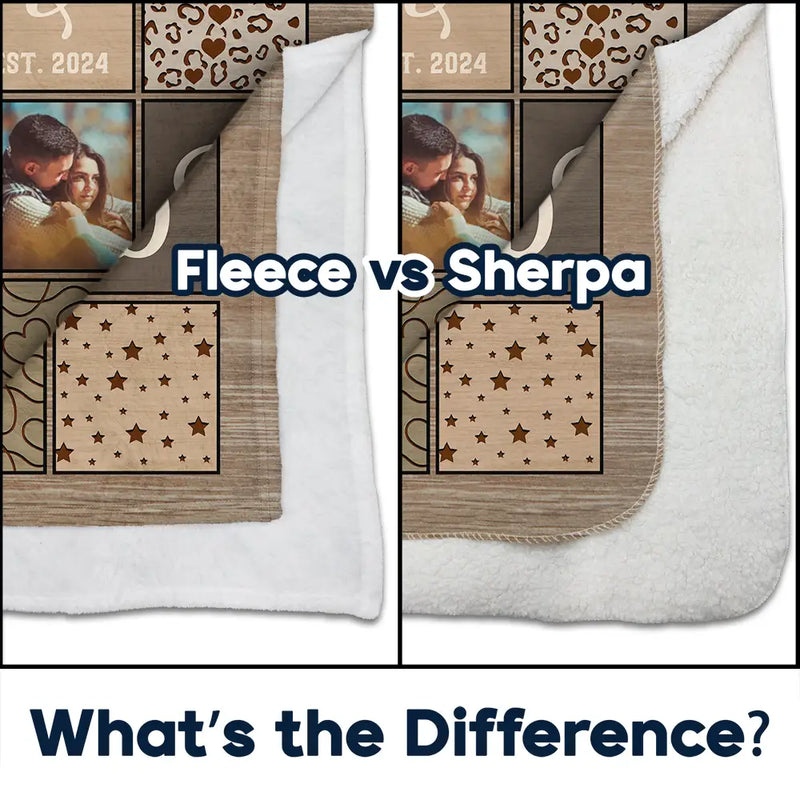 Gift For Couples, Gift For Husband, Gift For Wife, Gift For Boyfriend, Gift For Girlfriend - Custom Photo Couple Names Blanket - Personalized Fleece Blanket, Sherpa Blanket
