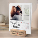 Gift For Couples,Gift For Husband,Gift For Wife,Gift For Boyfriend,Gift For Girlfriend,Love - Custom Photo Calendar Our Story So Far - Personalized Custom Shaped Cardstock With Wooden Stand