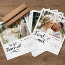 Gift For Couples,Gift For Husband,Gift For Wife,Gift For Boyfriend,Gift For Girlfriend,Love - Custom Photo Calendar Our Story So Far - Personalized Custom Shaped Cardstock With Wooden Stand