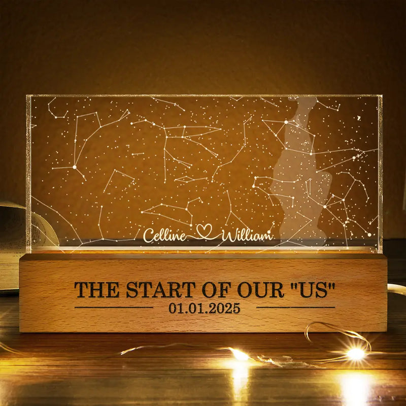 Star Map The Start Of Our Us Couple - Personalized Rectangle LED Light