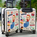 Travel,Gift For Yourself,Happy - Travel Sticker Just A Girl Who Loves Traveling - Personalized Clear Luggage Cover