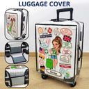Travel,Gift For Yourself,Happy - Travel Sticker Just A Girl Who Loves Traveling - Personalized Clear Luggage Cover