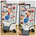 Travel,Gift For Yourself,Happy - Travel Sticker Just A Girl Who Loves Traveling - Personalized Clear Luggage Cover