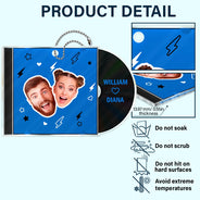 Gift For Couples,Gift For Husband,Gift For Wife,Gift For Boyfriend,Gift For Girlfriend,Happy - Custom Photo Outline CD Couple - Personalized Acrylic Car Hanger