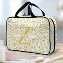 Travel, Gift For Yourself, Gift For Women - Floral Women Travel Bag Monogram - Personalized Toiletry Bag