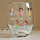 Custom Photo, Gift For Mother, Mom - Children, Happy - Custom Photo Funny Kids Reason To Drink - Personalized Stemless Wine Glass