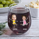 Custom Photo, Gift For Mother, Mom - Children, Happy - Custom Photo Funny Kids Reason To Drink - Personalized Stemless Wine Glass
