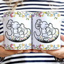 Gift For Grandma, Gift For Mother, Happy - Grandma Bear Floral - 3D Inflated Effect Printed Mug, Personalized White Edge-to-Edge Mug