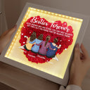 Gift For Bestie,Gift For Women  Besties Forever Our Friendship Is Endless - Personalized LED Light Flower Shadow Box