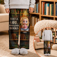 Reading,Gift For Yourself,Gift For Women,Happy - Reading Just A Girl Who Loves Books 3D Effect - Personalized Sweatpants