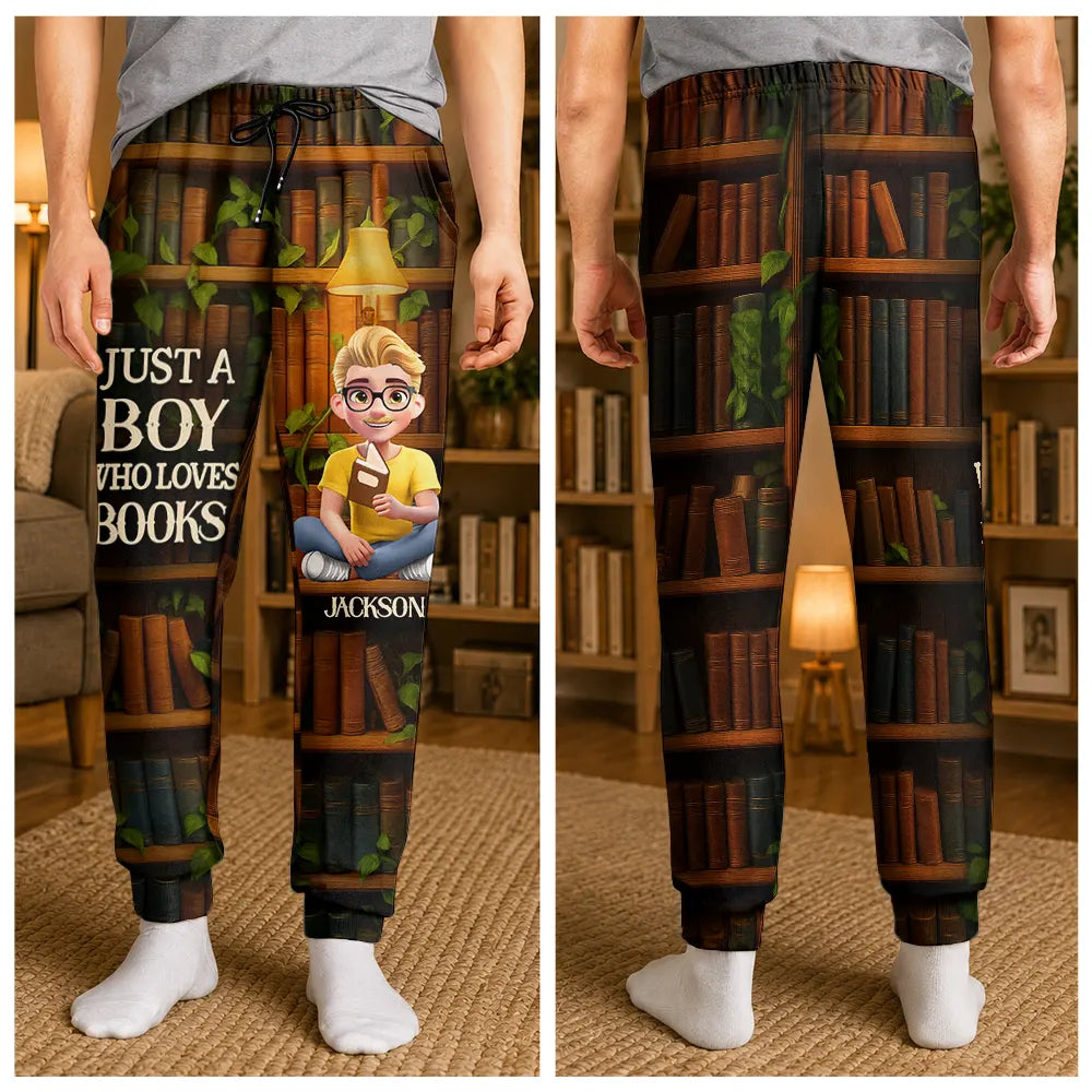 Reading,Gift For Yourself,Gift For Women,Happy - Reading Just A Girl Who Loves Books 3D Effect - Personalized Sweatpants