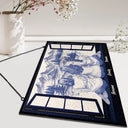 Gift For Bestie,Love - Mountain Cabin Window Toile Art Bestie - Personalized Horizontal Stained Glass Suncatcher