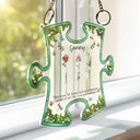 Gift For Grandma,Love - Important Piece Of My Life Grandma Birth Flower - Personalized Window Hanging Suncatcher Ornament