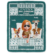 Gift For Women,Gift For Men,Pet Lovers,Pet Mom,Pet Dad,Dog Lovers,Dog Mom,Dog Dad,Happy - Quilt Pattern My Dog Cuddling Blanket - Personalized Fleece Blanket, Sherpa Blanket