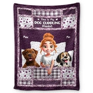Gift For Women,Gift For Men,Pet Lovers,Pet Mom,Pet Dad,Dog Lovers,Dog Mom,Dog Dad,Happy - Quilt Pattern My Dog Cuddling Blanket - Personalized Fleece Blanket, Sherpa Blanket