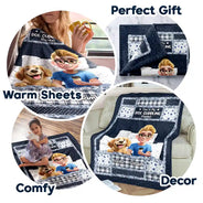 Gift For Women,Gift For Men,Pet Lovers,Pet Mom,Pet Dad,Dog Lovers,Dog Mom,Dog Dad,Happy - Quilt Pattern My Dog Cuddling Blanket - Personalized Fleece Blanket, Sherpa Blanket