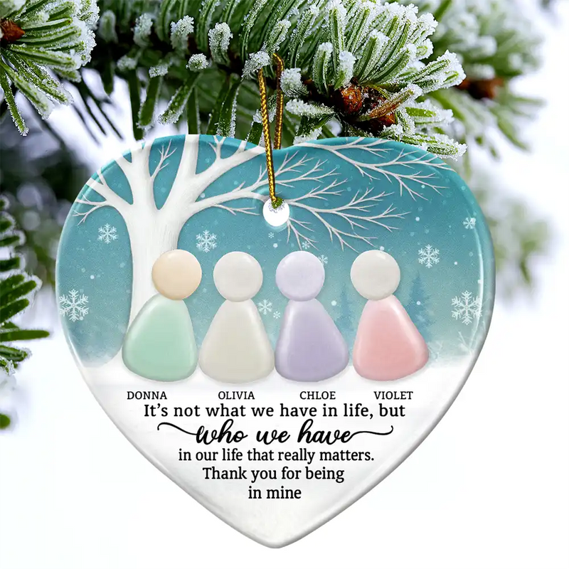 Gift For Bestie, Gift For Sisters, Happy, Old Best friends, Christmas - A True Friend Is Like Sea Glass 2D Sea Glass Effect - Personalized Heart Ceramic Ornament