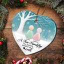 Gift For Bestie, Gift For Sisters, Happy, Old Best friends, Christmas - A True Friend Is Like Sea Glass 2D Sea Glass Effect - Personalized Heart Ceramic Ornament