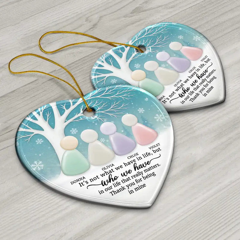 Gift For Bestie, Gift For Sisters, Happy, Old Best friends, Christmas - A True Friend Is Like Sea Glass 2D Sea Glass Effect - Personalized Heart Ceramic Ornament