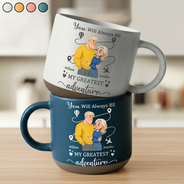 Gift For Couples,Gift For Husband,Gift For Wife,Gift For Boyfriend,Gift For Girlfriend,Travel,Happy - You Will Always Be My Greatest Adventure - Personalized Pottery Mug