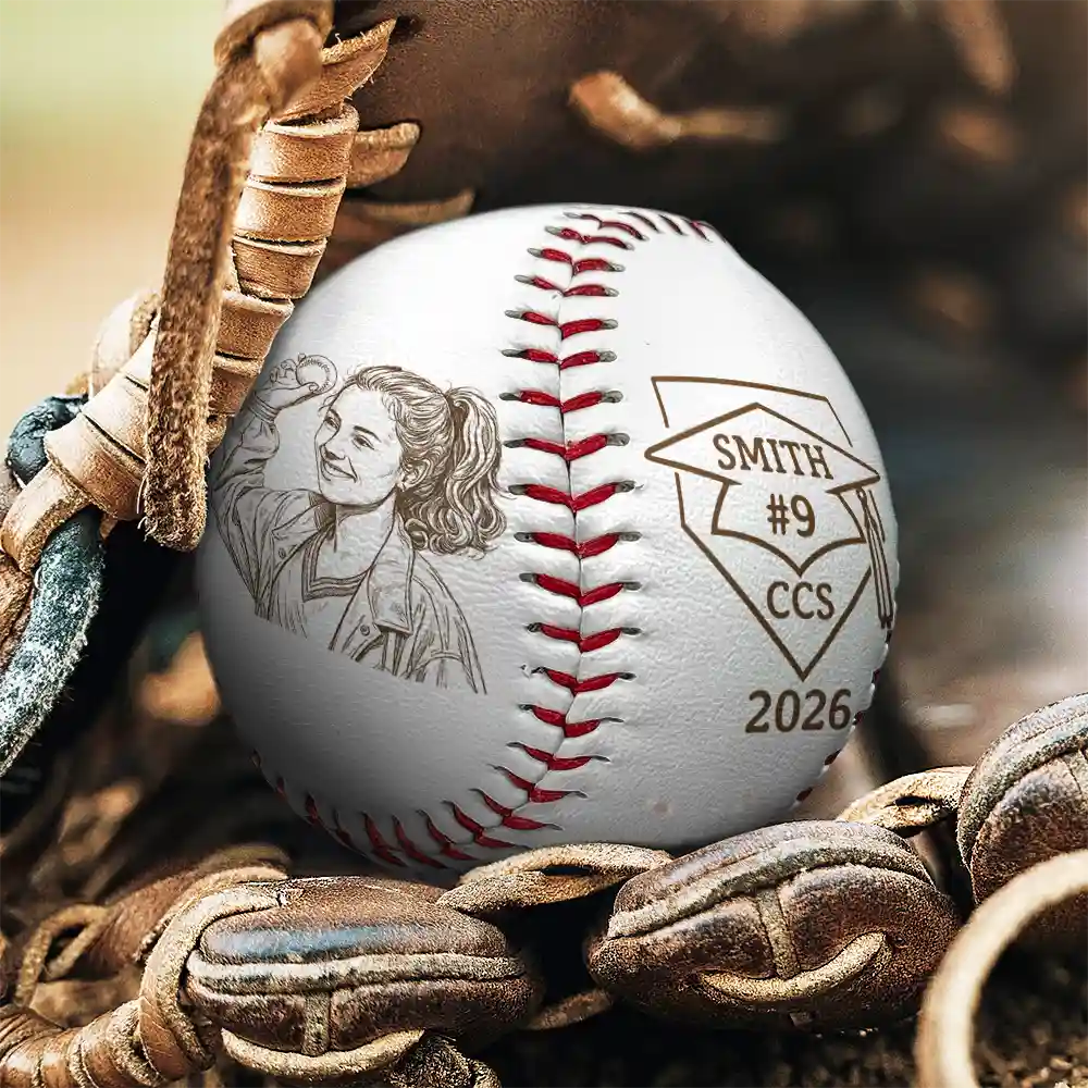 Baseball,Graduation,Happy - Custom Photo Pencil Sketch Graduate Senior School Baseball Lover - Personalized Baseball, Softball