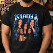 Custom Photo, Art Design, Gift For Couples, Humorous, Photo Collage - Custom Photo Collage Portrait Vintage Bootleg Shirt - Personalized T Shirt