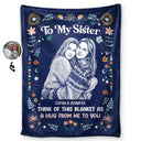 Art Design,Gift For Cousin,Christmas,Gift For Sister,Gift For Sibling,Custom Photo,Cozy,Photo - Pencil Sketch - Dark BG-Custom Photo White Pencil Sketch Art Think Of This Blanket As A Hug - Personalized Fleece Blanket, Sherpa Blanket