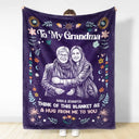 Art Design,Gift For Cousin,Christmas,Gift For Sister,Gift For Sibling,Custom Photo,Cozy,Photo - Pencil Sketch - Dark BG-Custom Photo White Pencil Sketch Art Think Of This Blanket As A Hug - Personalized Fleece Blanket, Sherpa Blanket