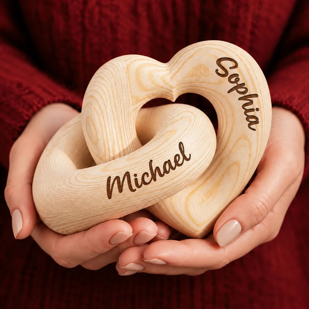 Anniversary,Christmas,Married Couple,Romantic,Gift For Couples,Custom Text - Always & Forever Anniversary Christmas Gifts For Couples, Newlywed - Personalized Wooden Infinity Heart Sculpture