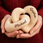 Anniversary,Christmas,Married Couple,Romantic,Gift For Couples,Custom Text - Always & Forever Anniversary Christmas Gifts For Couples, Newlywed - Personalized Wooden Infinity Heart Sculpture