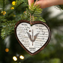 Missing You Always Angel Wings - Memorial Gift - Personalized Custom Heart Ceramic Ornament
