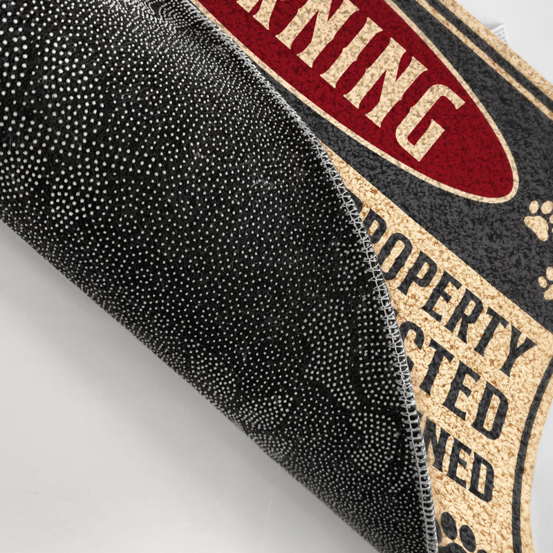 Dog Lovers Warning This Property Is Protected By - Personalized Custom Doormat