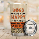 Dog Lovers Chibi Girl Humans Make My Head Hurt - Personalized Custom Tumbler