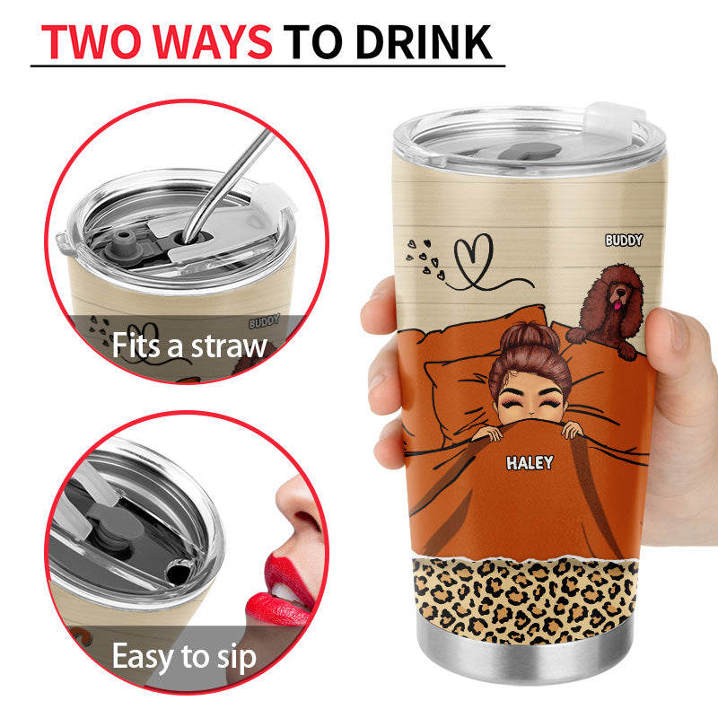 Dog Lovers Chibi Girl Humans Make My Head Hurt - Personalized Custom Tumbler