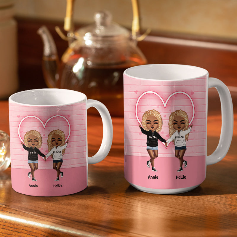 Après avoir fini de rire - Cadeau pour sœurs - Mug blanc personnalisé bord à bord