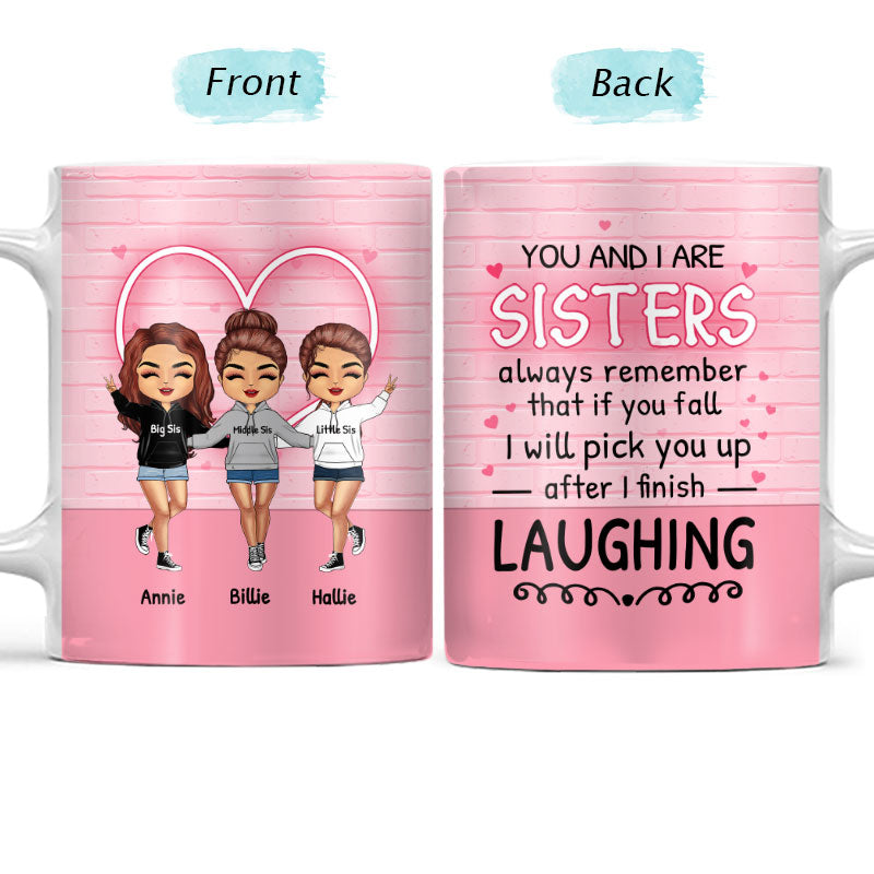 Après avoir fini de rire - Cadeau pour sœurs - Mug blanc personnalisé bord à bord