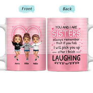Après avoir fini de rire - Cadeau pour sœurs - Mug blanc personnalisé bord à bord