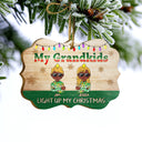 Grandkids Light Up My Christmas - Gift For Grandparents - Personalized Custom Wooden Ornament