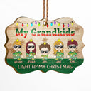 Grandkids Light Up My Christmas - Gift For Grandparents - Personalized Custom Wooden Ornament
