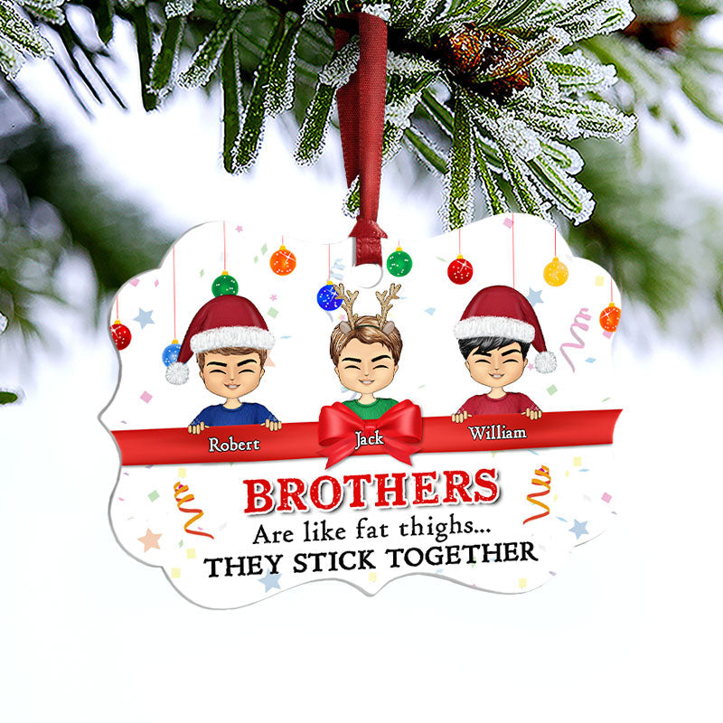Sibling Brothers And Sisters Stick Together - Personalized Custom Aluminum Ornament
