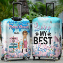 Traveling Chibi Girl Living My Best Life - Personalized Custom Luggage Cover