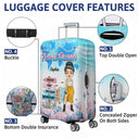Traveling Chibi Girl Living My Best Life - Personalized Custom Luggage Cover