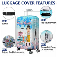 Housse de bagage personnalisée « Chibi Girl, voyageuse, vive ma meilleure vie »