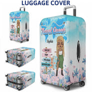 Housse de bagage personnalisée « Chibi Girl, voyageuse, vive ma meilleure vie »
