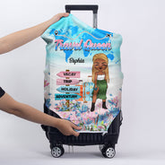 Housse de bagage personnalisée « Chibi Girl, voyageuse, vive ma meilleure vie »