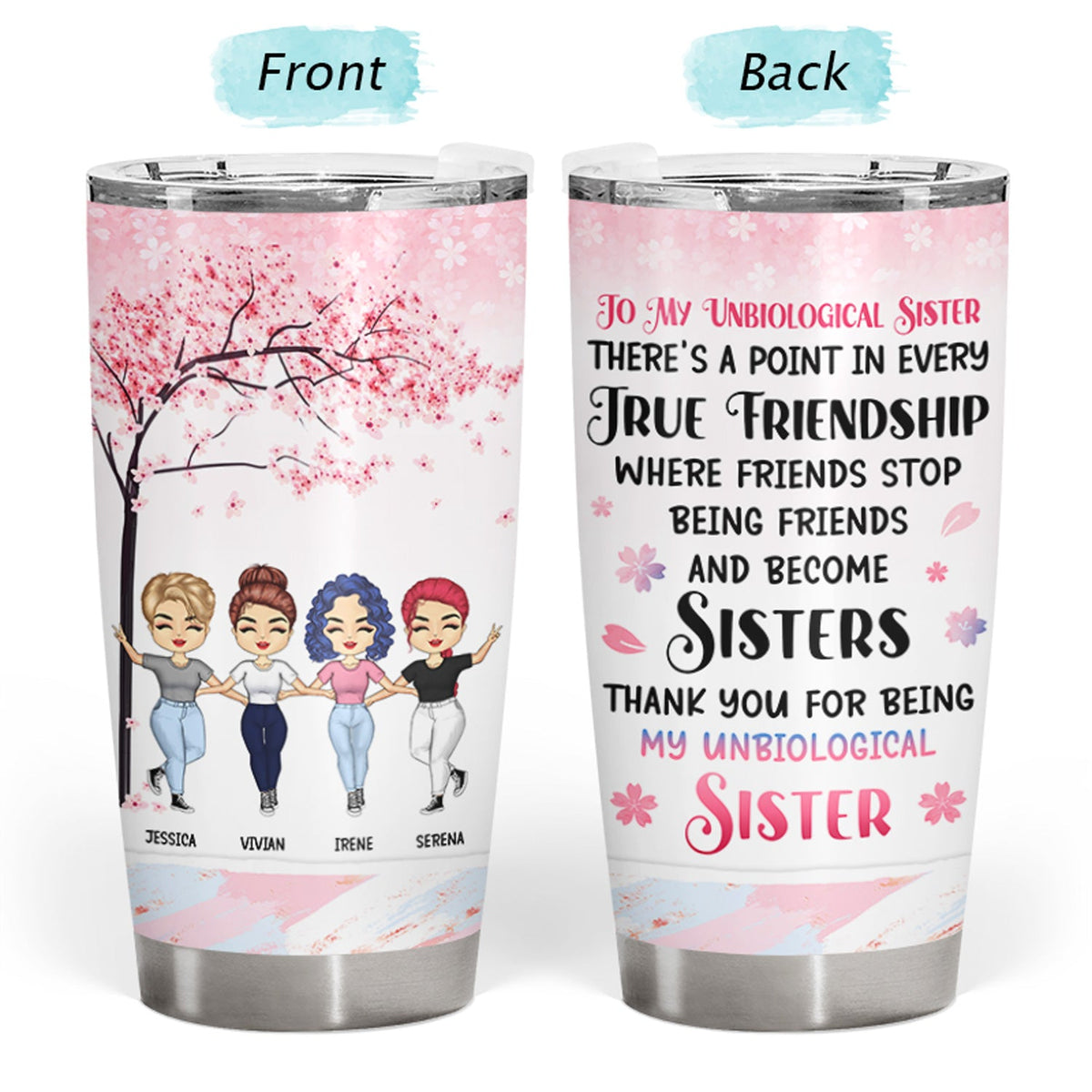 Become Sisters - Gift For Bestie - Personalized Custom Tumbler