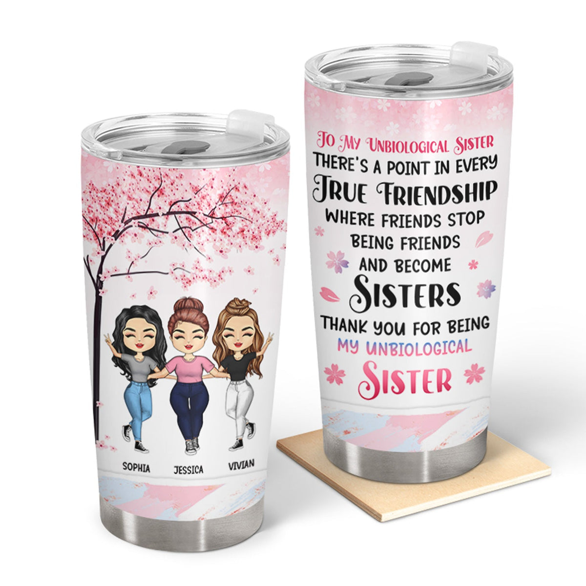 Become Sisters - Gift For Bestie - Personalized Custom Tumbler