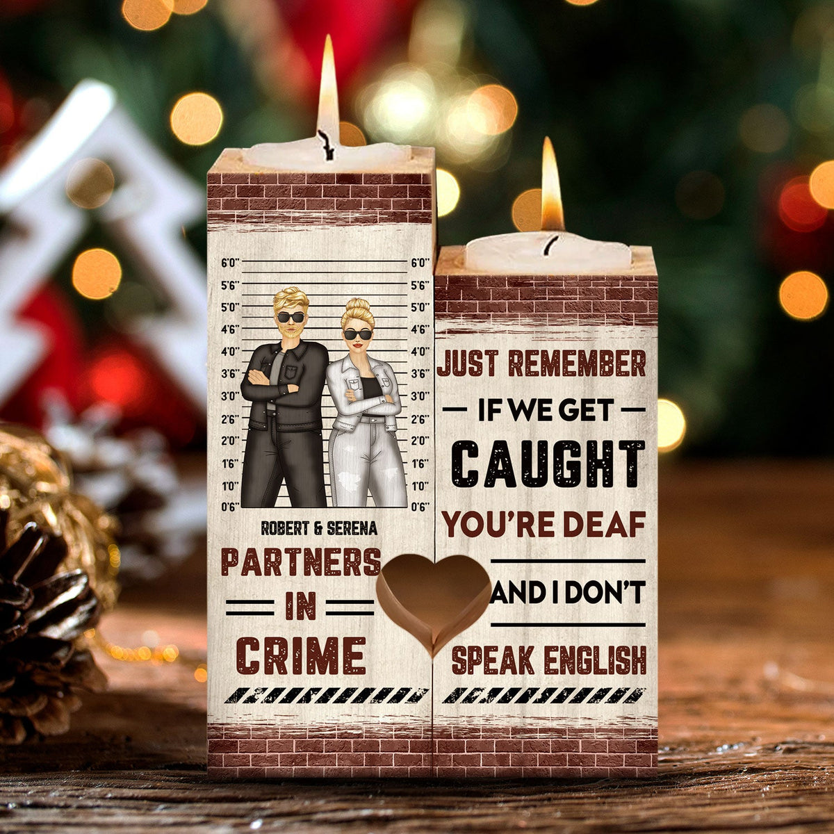 Meilleurs amis, frères et sœurs, partenaires de crime si on se fait prendre - Bougeoir personnalisé