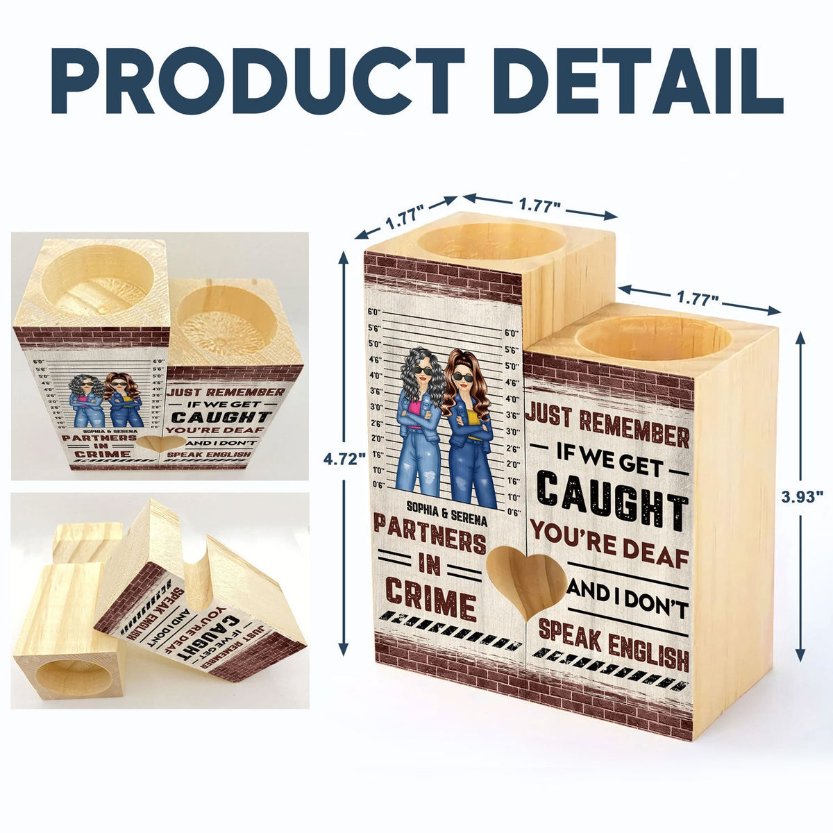 Meilleurs amis, frères et sœurs, partenaires de crime si on se fait prendre - Bougeoir personnalisé