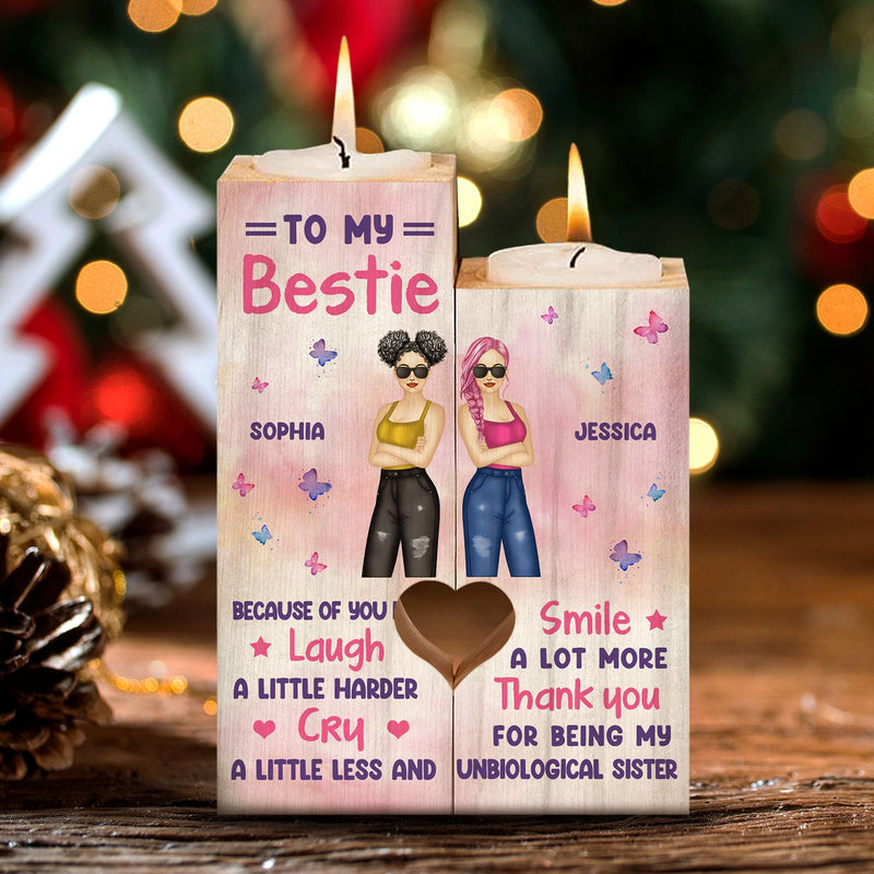 Meilleur ami, frère ou sœur, grâce à toi, je ris plus fort - Bougeoir personnalisé